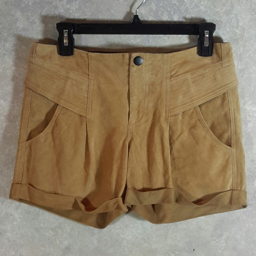 A.L.C. $595 Luxury 100% Goat Leather High Rise Shorts 2